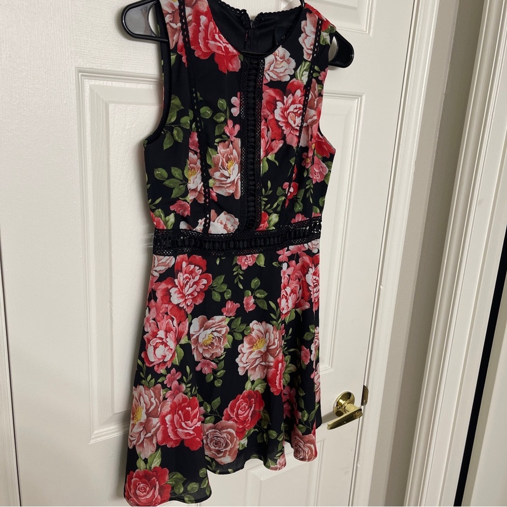 Disney Princess Black and Pink Floral Dress - Picture 6 of 12